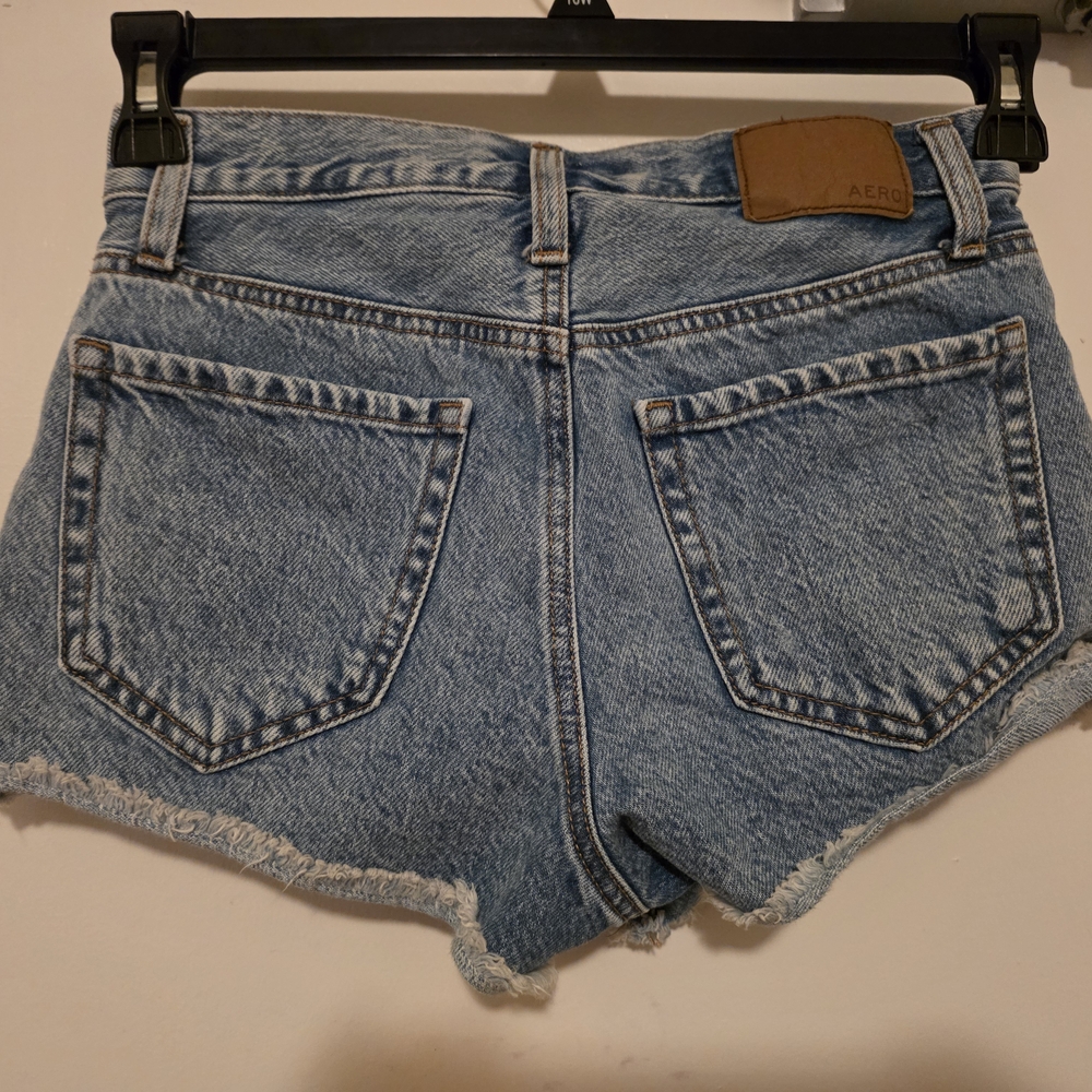 Aeropostale Light Blue Denim Shorts with Daisy and Watermelon Prints - Picture 5 of 6